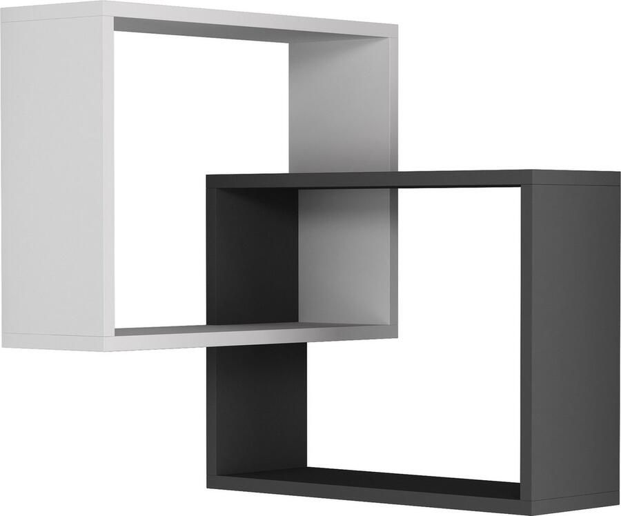 CaliCosy Best Furnuture Design BFD Wandschappen Woonaccessoires Wandplanken Rekken Boekenplanken Wit Zwart H68X B60X D20 - Foto 2