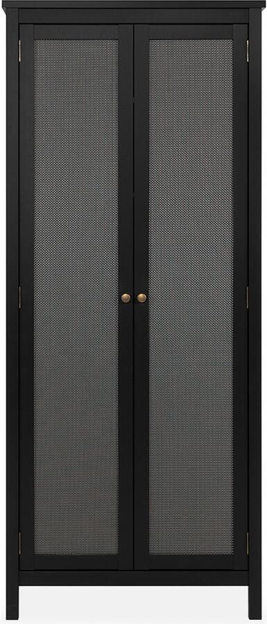 CaliCosy Kast 2 Deuren Zwart en Metaal Effect H187 cm Krakow