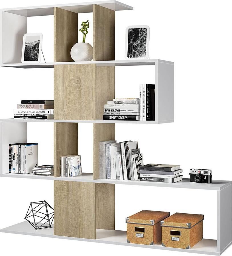 CaliCosy Libreria con 4 livelli e 11 scomparti di archiviazione H145 cm Zigzag