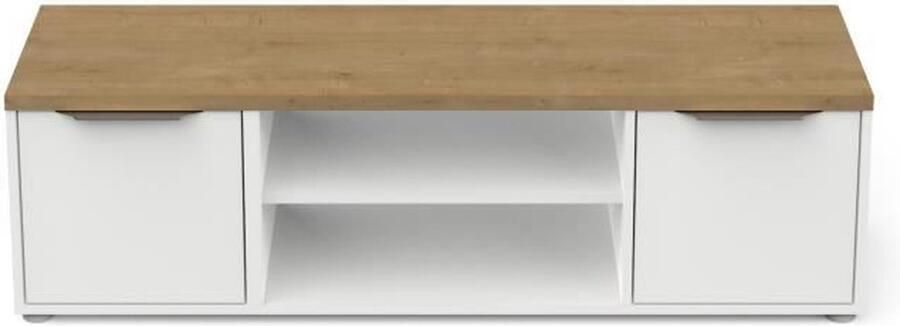 Demeyere ACCESS TV-meubel 2 deuren + 1 nis Hamilton eik en wit decor L 134 8 x D 39 6 x H 39 1 cm