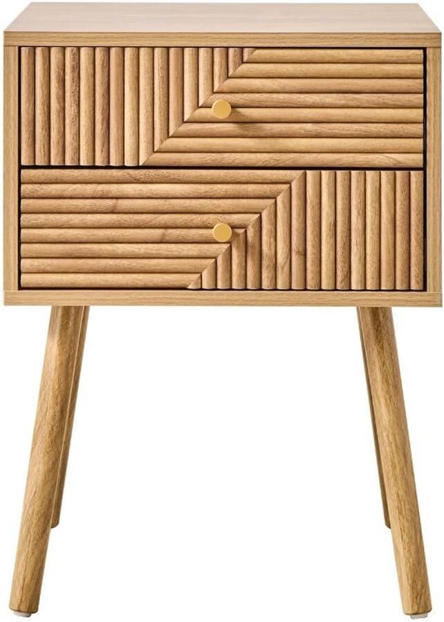 CaliCosy Nachtkastje 2 lades met lamellenfronten in L-vorm L45 cm EDEN