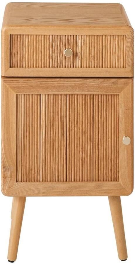 CaliCosy Nachtkastje met 1 deur en 1 lade fronten met lamel-effect H71 cm AVA