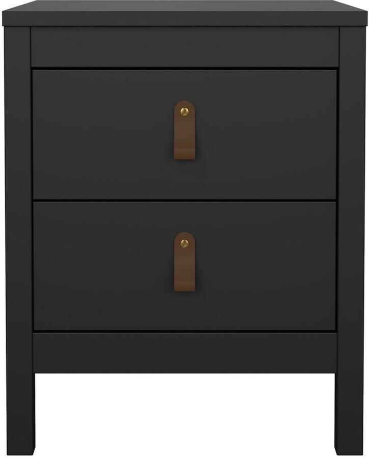 CaliCosy Nachtkastje met 2 lades matzwart B43 8 cm – BARCELONE