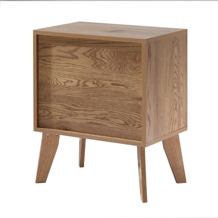 CaliCosy Nachtkastje met 2 lades rotan fronten en decoratieve houten poten L45 cm ALIA - Foto 3