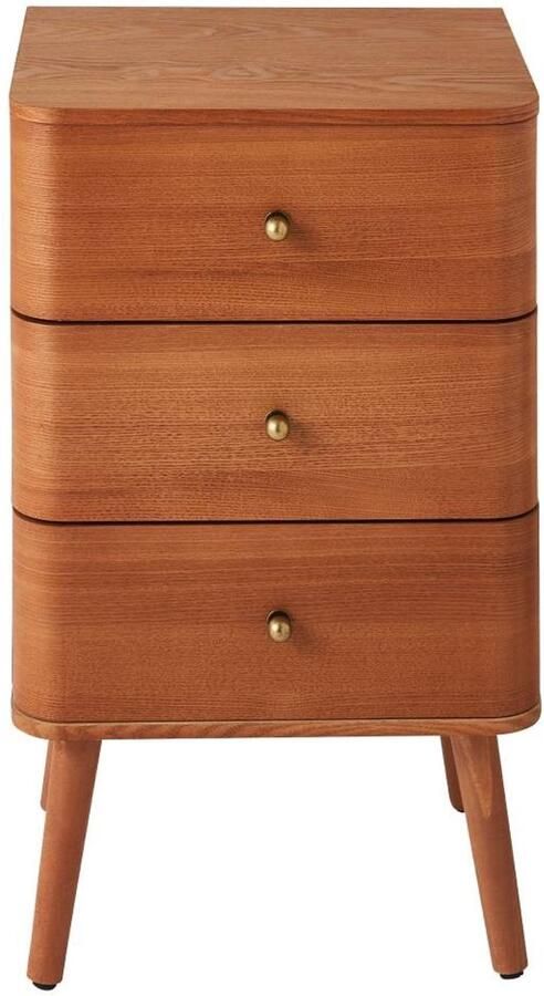 CaliCosy Nachtkastje met 3 lades en afgeronde fronten H71 cm KARL