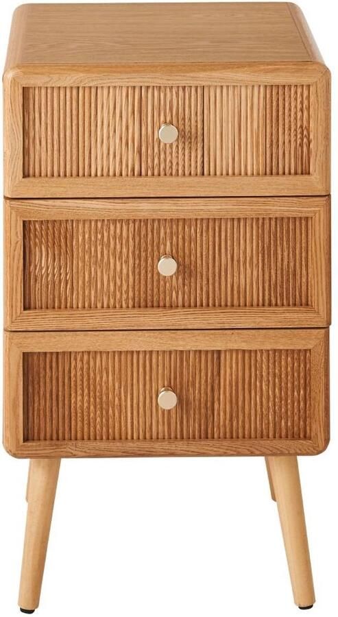 CaliCosy Nachtkastje met 3 lades en latteneffect front H71 cm AVA