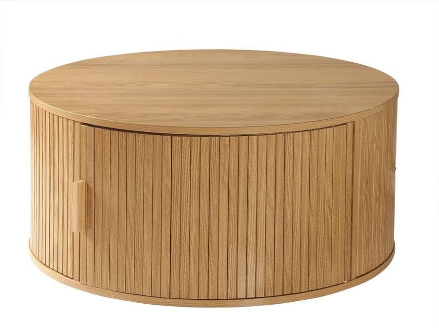 CALICOSY Ronde salontafel met opbergruimte ERNEST Ø75 cm