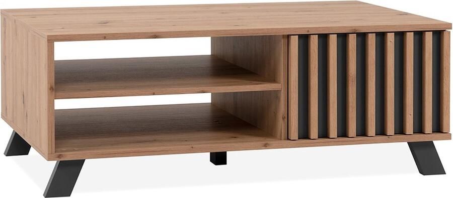 Finori EMOB Salontafel Médard-artisanale eik antraciet Rechthoekige salontafels Bruin; Antraciet MDF; Spaanplaat Rechthoekige salontafels Op voorraad - Foto 2