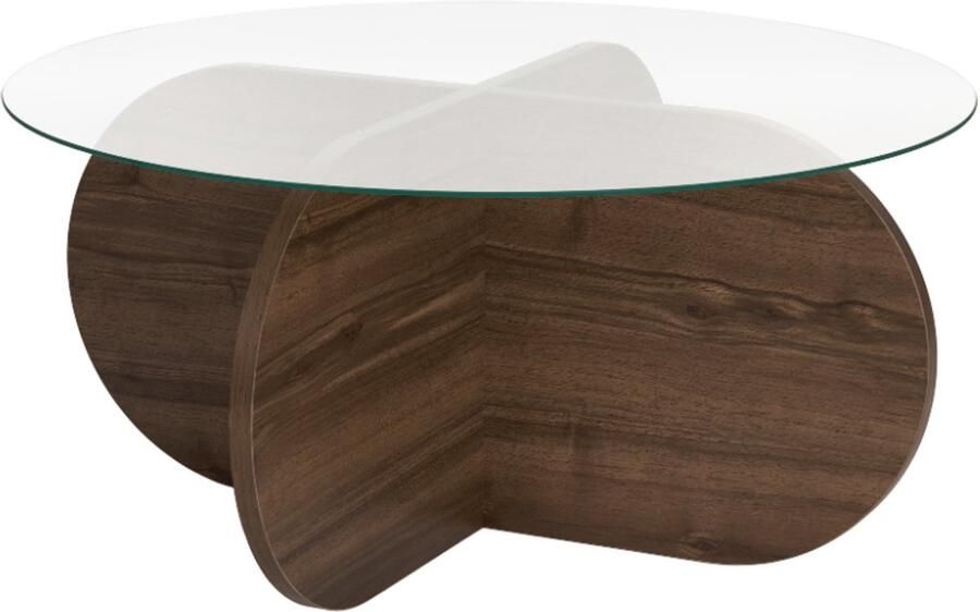 CaliCosy Salontafel met gekruiste poten en blad van gehard glas Ø75 cm AERIS