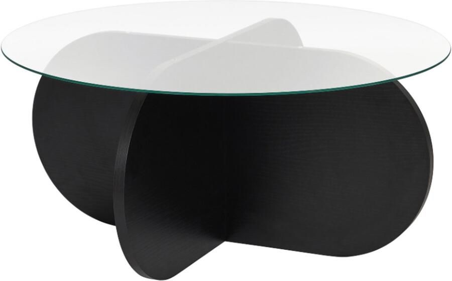 CaliCosy Salontafel met gekruiste poten en blad van gehard glas Ø75 cm AERIS