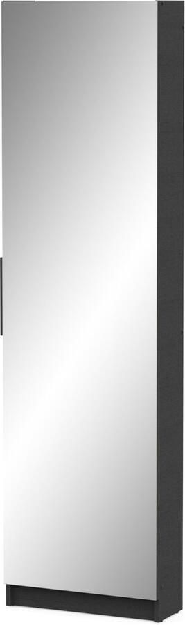 CaliCosy Belfurn Schoenenkast met spiegeldeur Zapatero zwart met structuur -180x50x20cm - Foto 2