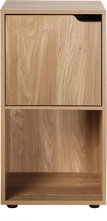 CaliCosy Set van 2 nachtkastjes met 2 houten vakken en 1 deurtje 31cmx29x62cm - Foto 2