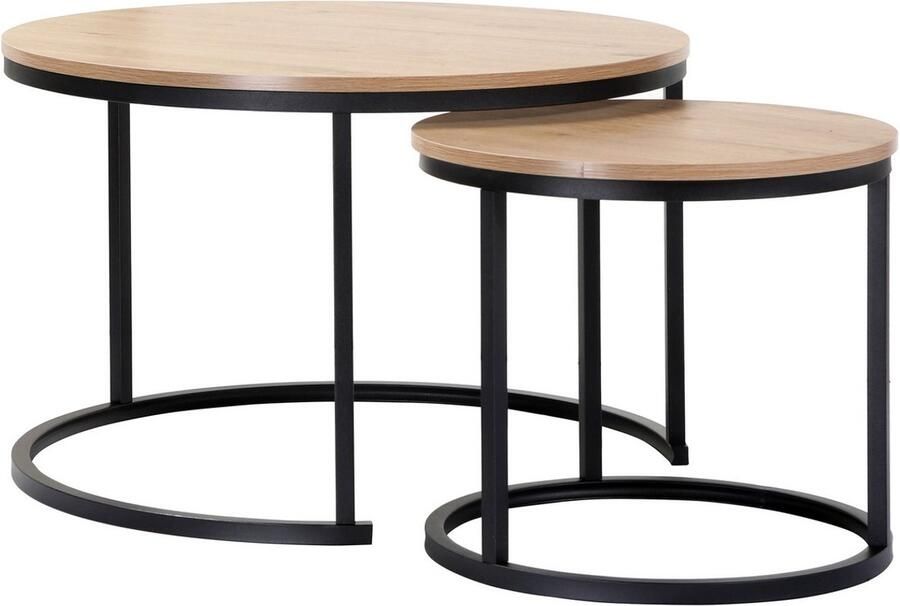 CaliCosy Set van 2 nestende ronde salontafels L70 cm & 60 cm - Foto 2