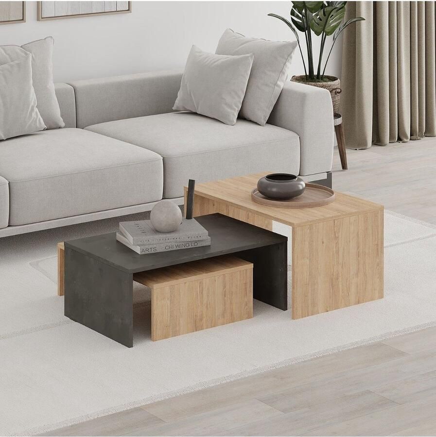 CaliCosy Set van 3 salontafels Trio L80 cm