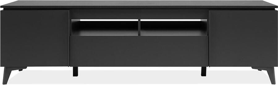 Merkloos TV-meubel Bertrix 56A Leisteen antraciet 177x51 5x40 cm 2 deuren 1 lade 2 nissen - Foto 3