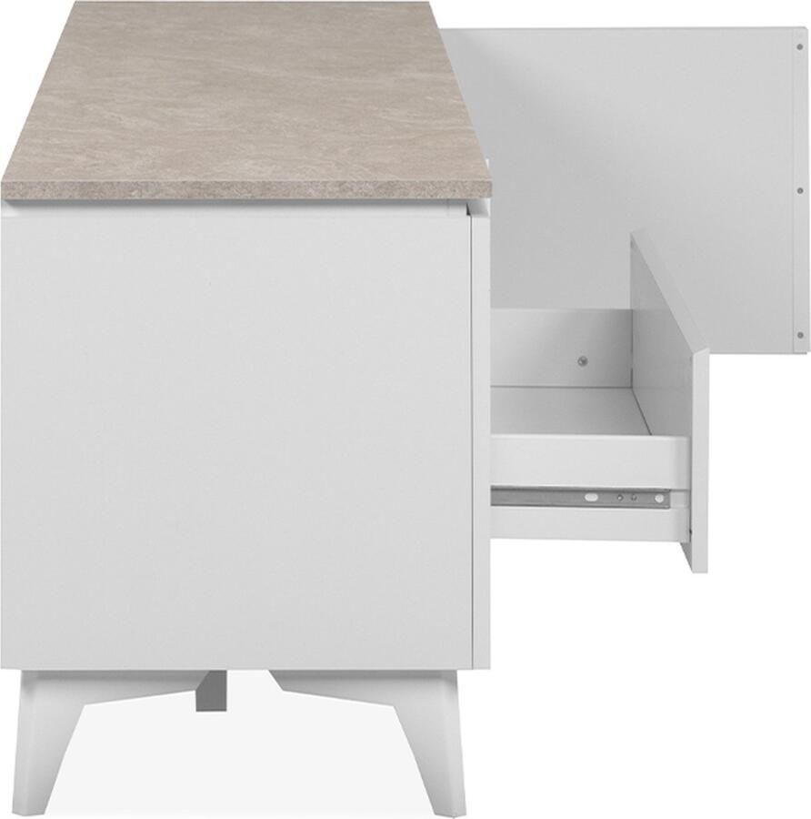 Merkloos TV-meubel Bertrix 56A Leisteen antraciet 177x51 5x40 cm 2 deuren 1 lade 2 nissen