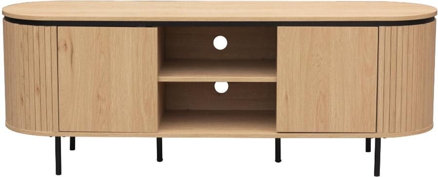 CaliCosy Tv-meubel met 2 deuren en zijkanten met groefeffect L150 cm MALAGA