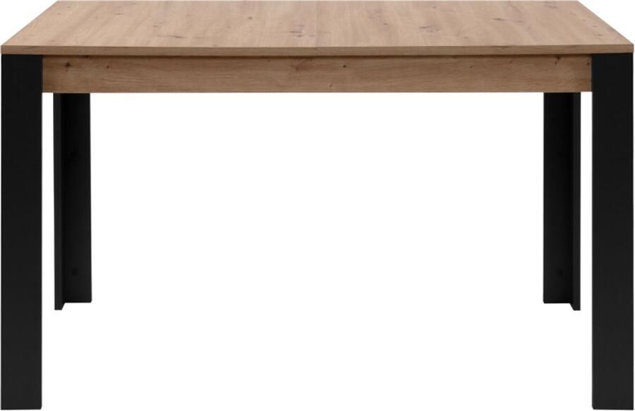 CaliCosy Uitschuifbare eettafel van 100 tot 150 cm decor artisan eik en zwart – TOLOSA