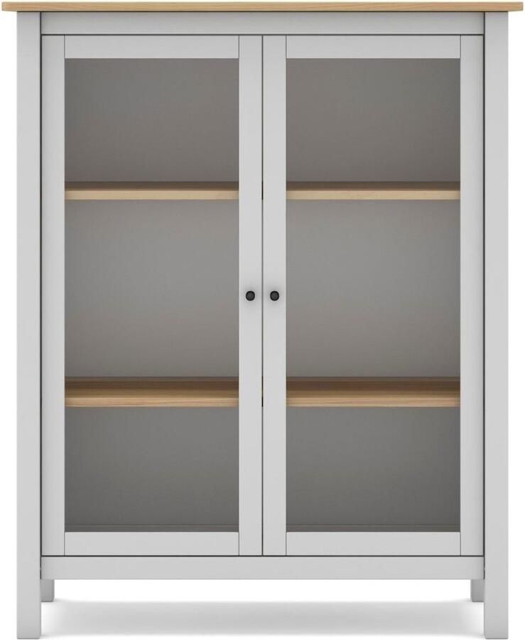 CALICOSY Vitrinekast met 2 Deuren MISTI H110 cm Wit