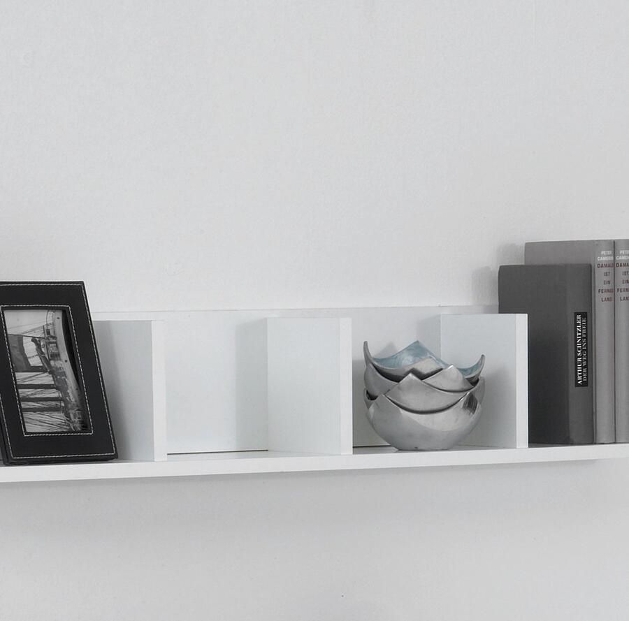 CaliCosy FMD Wandschap met 4 vakken 92x17x16 5 cm wit