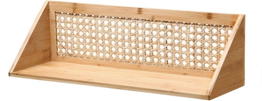 CaliCosy Wandplank van bamboe en natuurlijk rotan 50 cm
