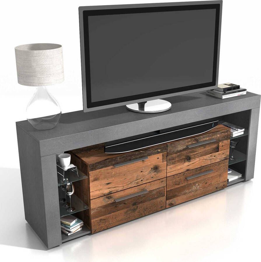 CaliCosy FMD- TV Meubel Tv-meubel Vidi 180cm Bruin; Antraciet - Foto 1
