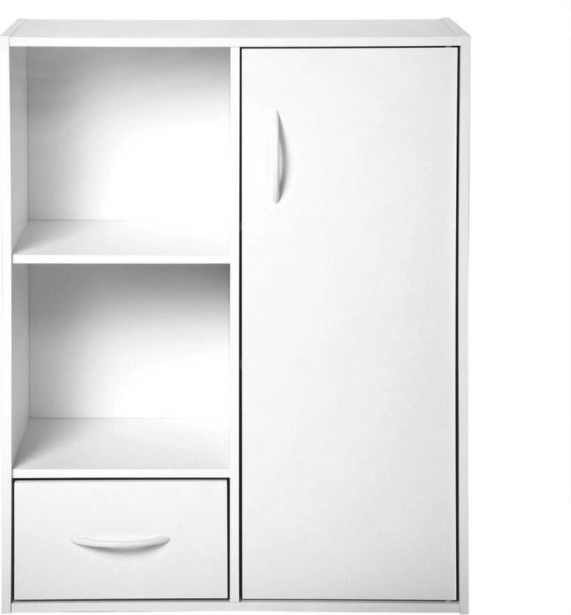 CaliCosy Etagère de rangement 2 casiers avec 1 tiroir et 1 placard L61 5 cm - Foto 2