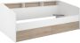 Bed 90 x 190 200 cm met opbergruimte Wit en naturel PAULETTE L 203 cm x H 81.7 cm x D 112.7 cm - Thumbnail 1