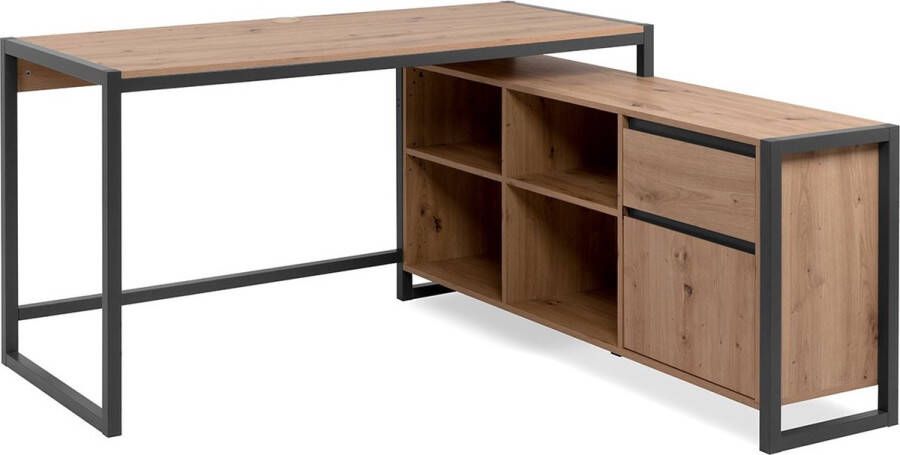 CaliCosy Modulaire Hoekbureau in Eikenhouten Decor van 139 cm Praag