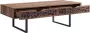 CaliCosy Table basse 2 tiroirs décor bois et motifs noir L120 cm Anaëlle - Thumbnail 1
