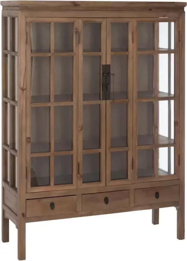 CaliCosy Vitrine vaisselier Bois Verre Naturel