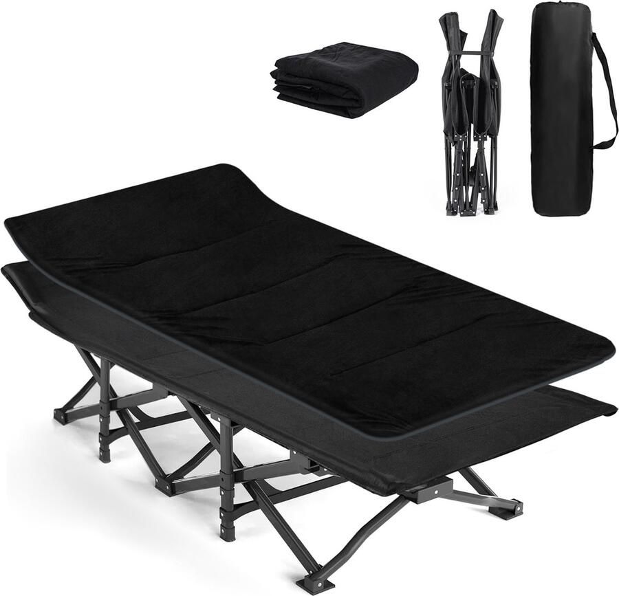 Caliyo Eenpersoonsbedden Plooibed Vouwbed Draagbaar Opklapbed Sarah 71x188cm Afneembare Matras Draagvermogen 200KG