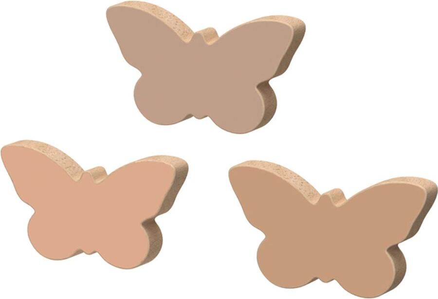 Cam Copenhagen Cam wandhaakjes hout set van 3 dieren vlinders