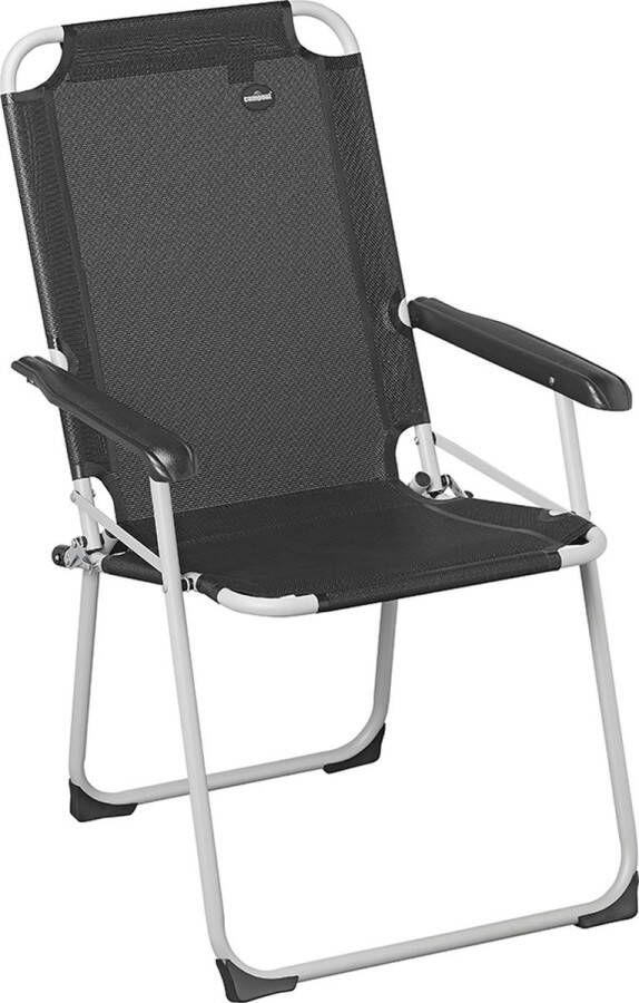 Campout Klapstoel Populair Vouwstoel Compact opvouwbaar kampeerstoelen Waterdoorlatend Outdoor Veilig Met vergrendeling Max. 100 kg Rugleuning 89 cm – Zwartgrijs