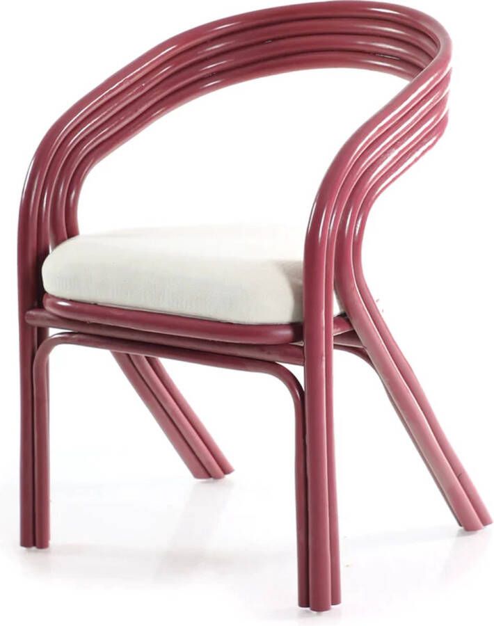 Canal Living Eetkamerstoel Brunch 66 x 66 x 75 cm Rode kamerstoel Rotan Gekleurd silhouet Vakkundig vervaardigd - Foto 2