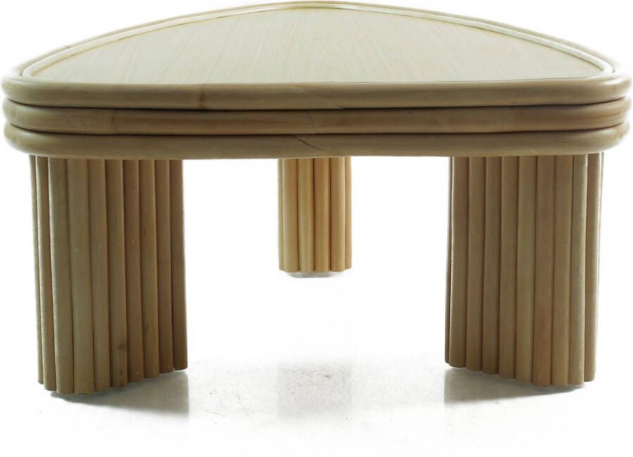 Canal Living Gem koffietafel 70 x 69 x 35 cm Bijzettafel Salontafel Teakfineer en rotan Modern Ontwerp - Foto 2