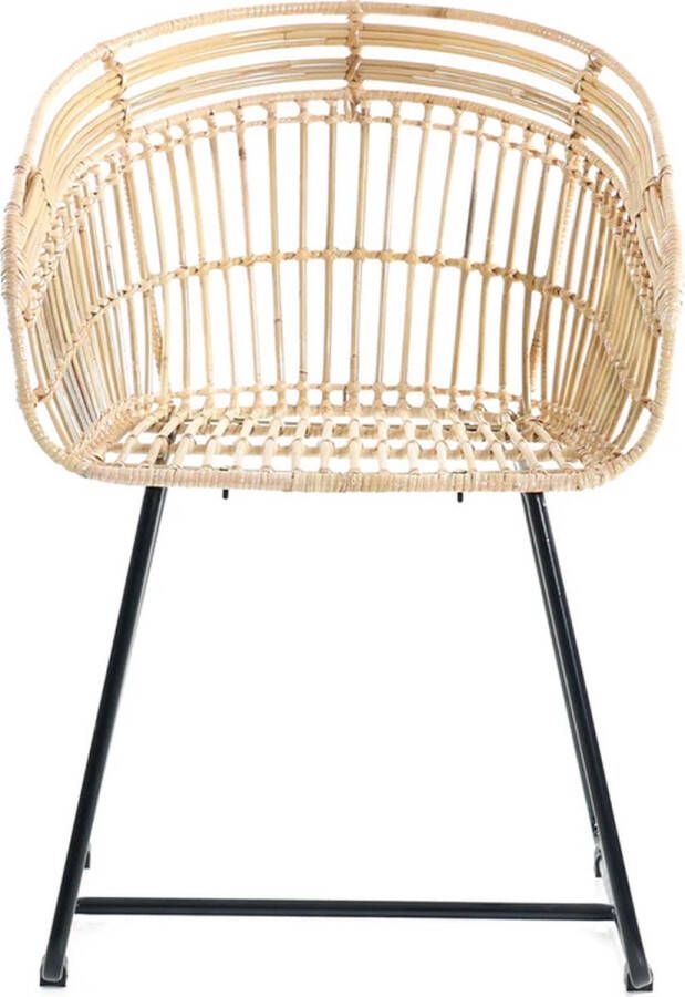 Canal Living Joey D stoel 69 x 59 x 48 cm Metalen frame Bekleding van natuurlijke vezels Eetkamerstoel Neerklapsysteem