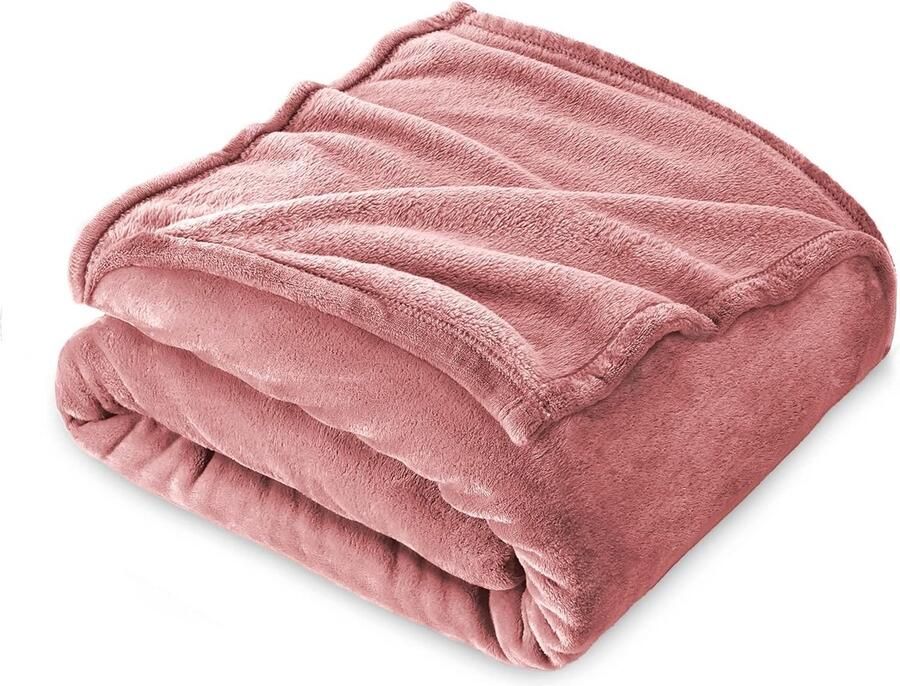 Candala Fleece Deken Tweepersoons 230 x 230 cm Kinderflanel Bed Deken Super Zacht Roze