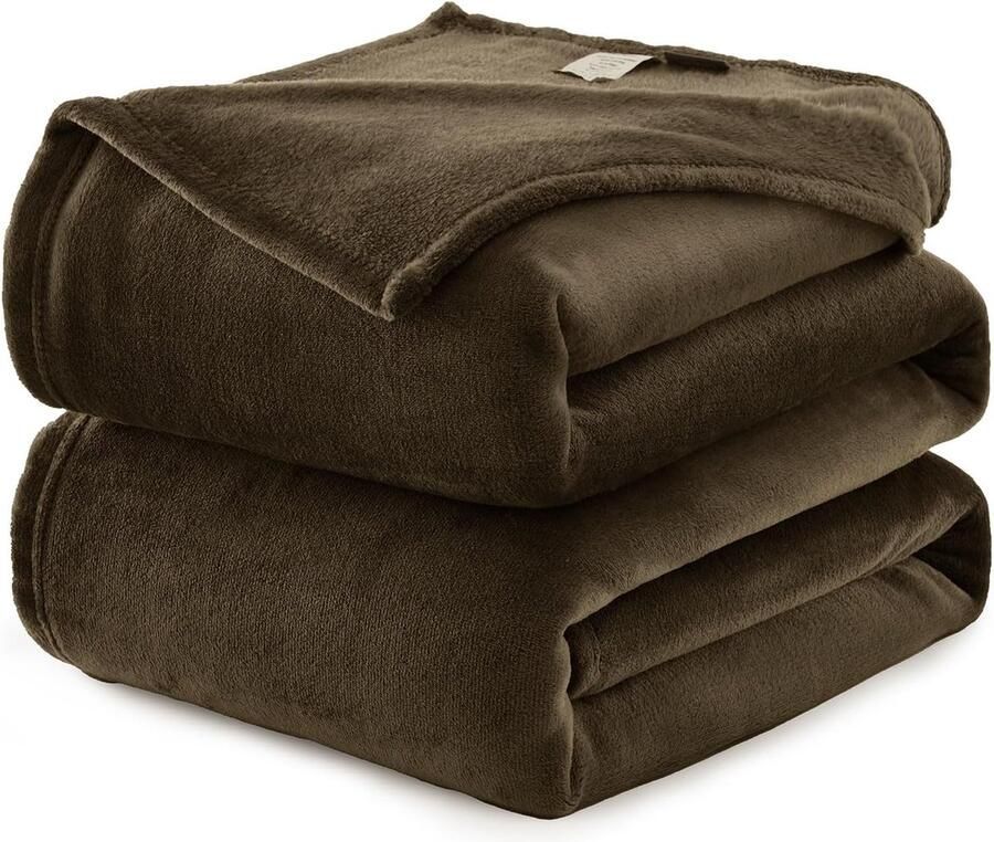 Candala Fleece-deken voor sofa deken voor bed zachte tweepersoons dubbele afmetingen 300 g m² veelzijdige deken zacht pluizig bruin 150 x 200 cm