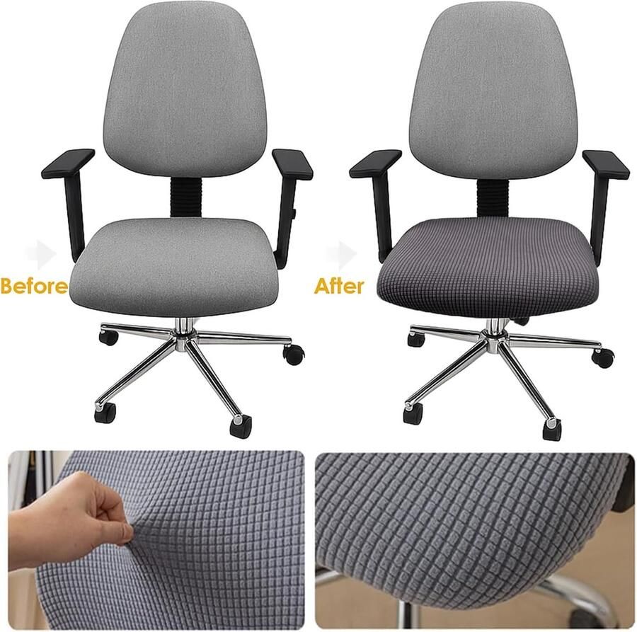 Candala Stoelhoes stretch bureaustoelhoes stofdichte wingback-stoelhoes waterdicht antislip stoelhoes voor restaurants kantoren bars donkergrijs