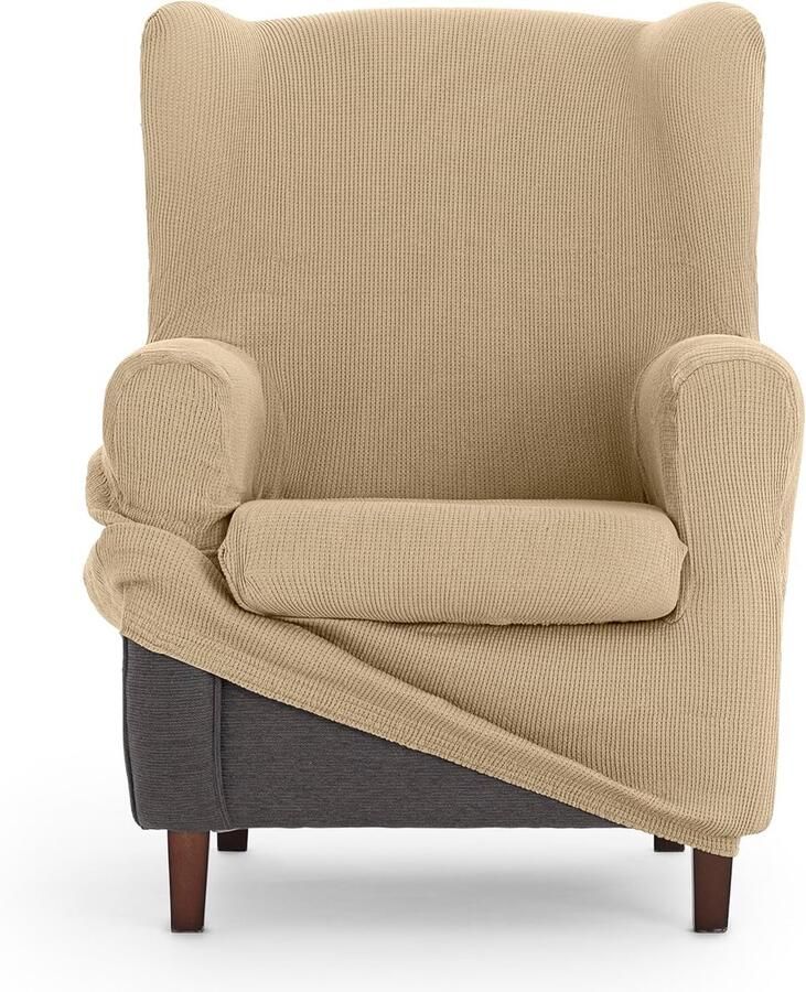 Candala Ulises elastische vleugelstoel bankhoes kleur 01-beige polyester-katoen 37 x 5 x 29 cm