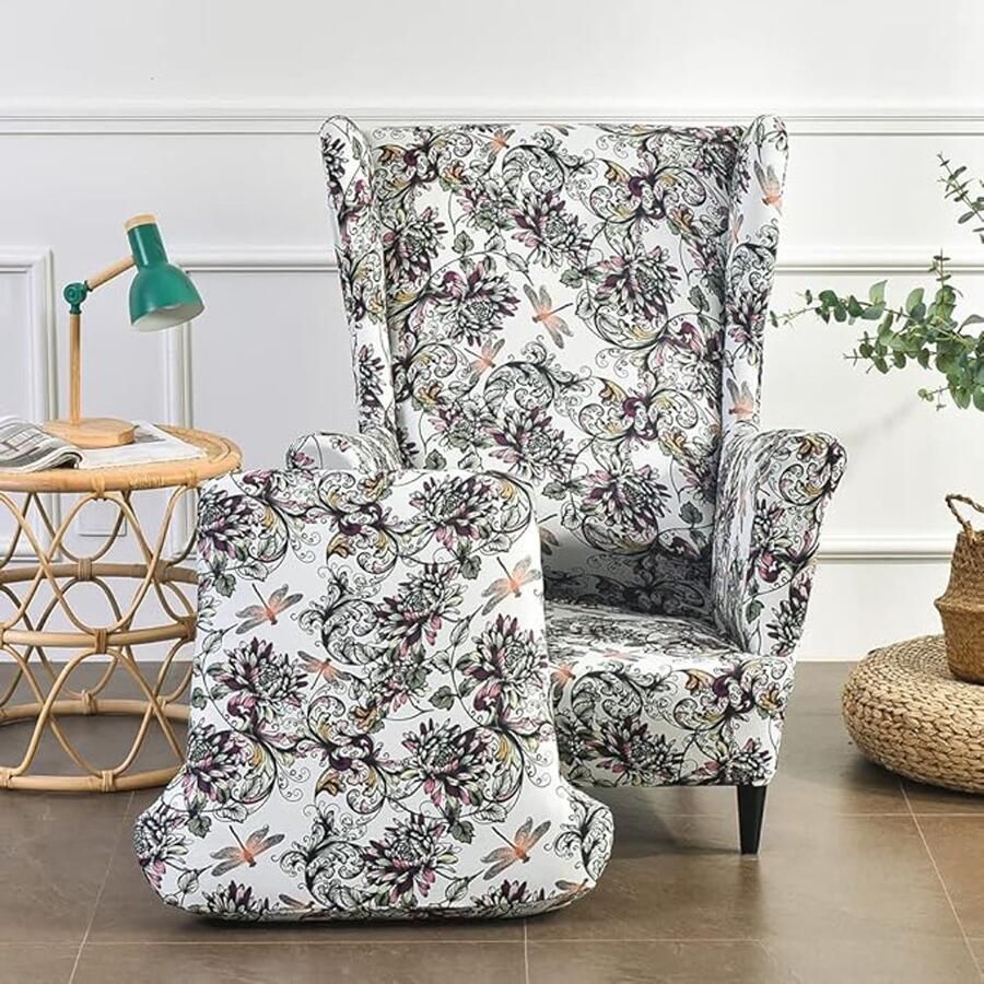 Candala Wingback stoel slipcovers fauteuil covers Gedrukt wingback fauteuil cover wingback stoel slipcovers voor woonkamer Herfst liefde