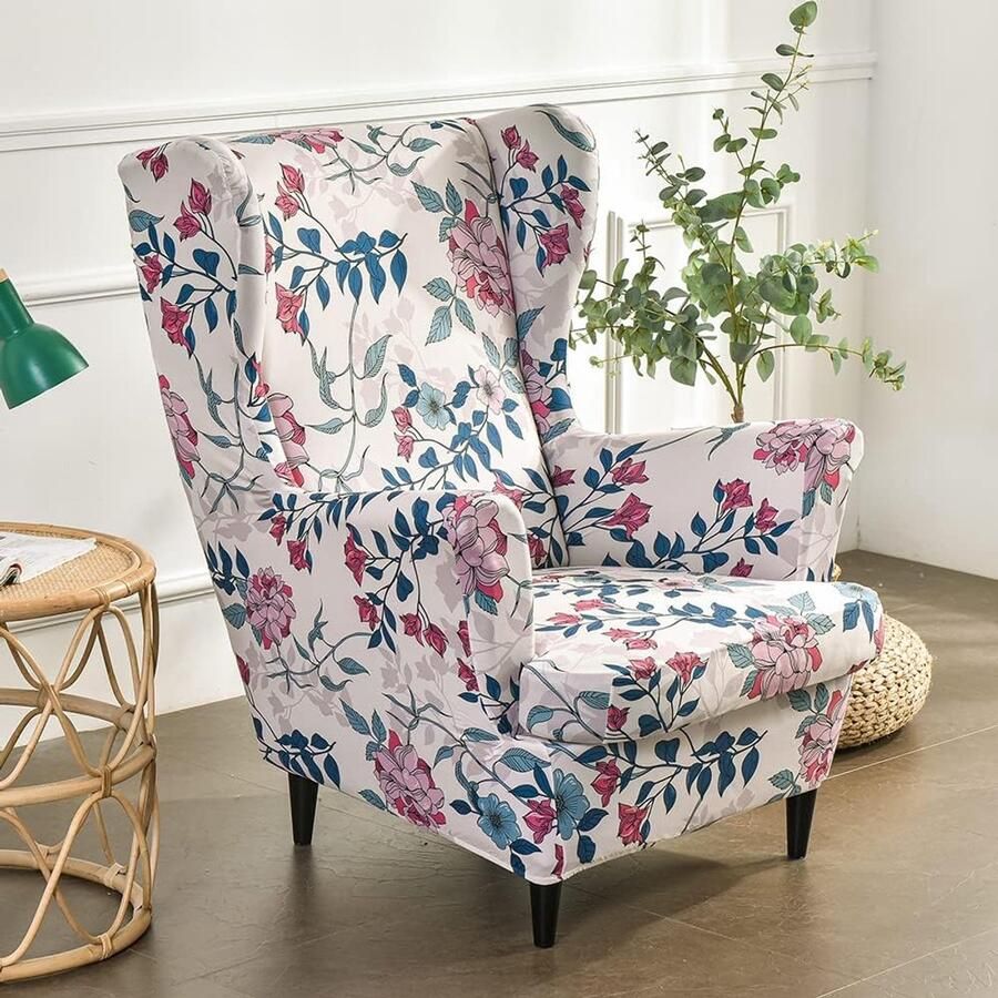 Candala Wingback stoel slipcovers fauteuil covers Gedrukt wingback fauteuil cover wingback stoel slipcovers voor woonkamer Avond geur