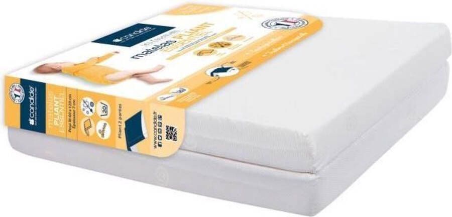 Candide Ecru 2-delige opvouwbare matras 60x120 cm