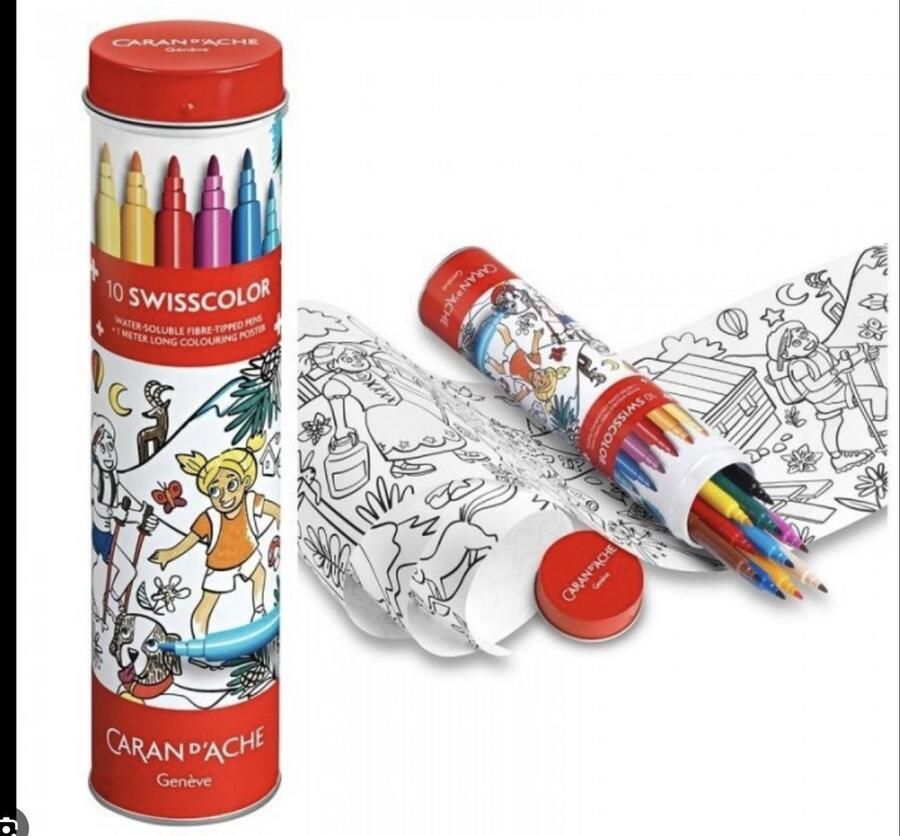 Caran viltstift d'arche 10 kleuren met poster