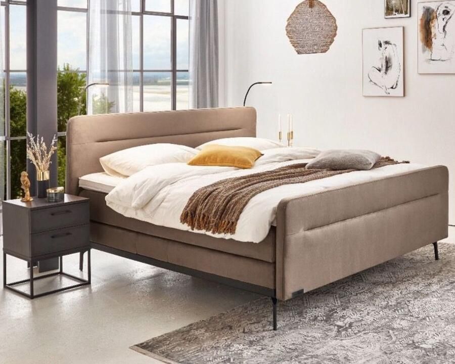 Caresse Boxspring 3360 160x200 Vlak Meegestofeerde Pocket 500 Matrassen Incl. 750 topper Gelfoam Vienna Dessert