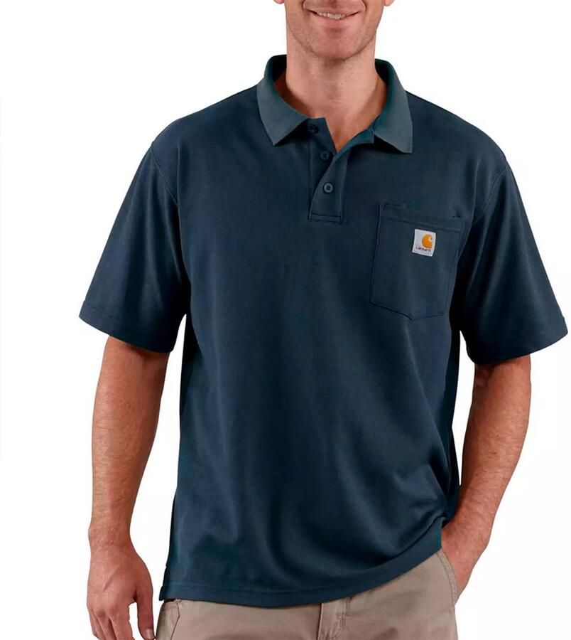 Carhartt Korte Mouw Poloshirt Blauw S Man