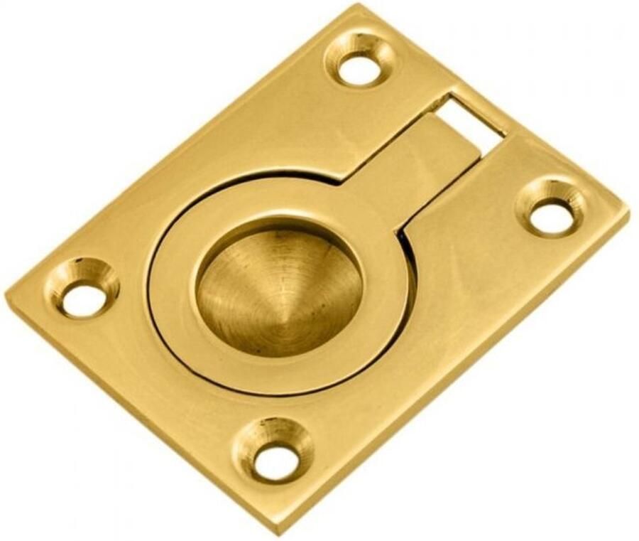 Carlisle Brass Flush ring pull Gepolijst Messing 50 x 38mm