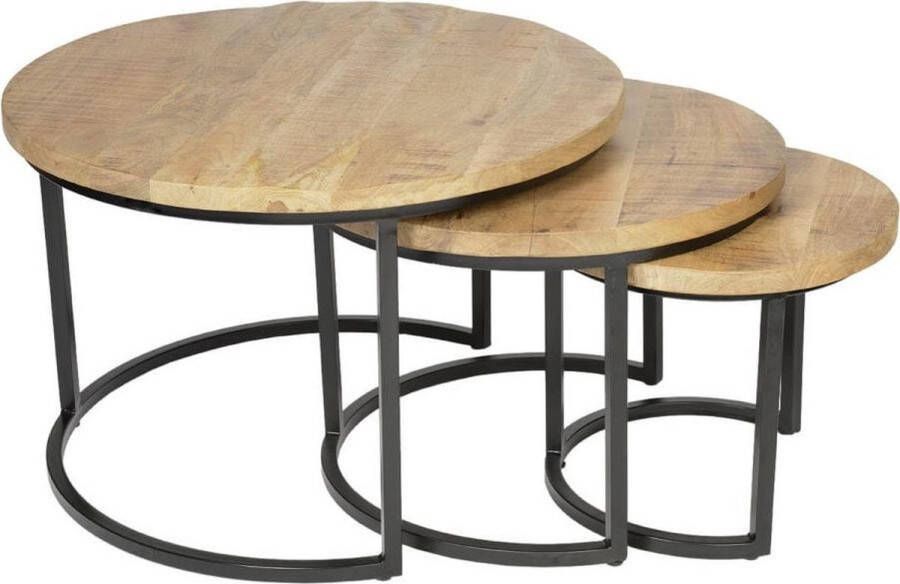 Carmin ' Alaska Salontafel Set Zwart Naturel Mangohout