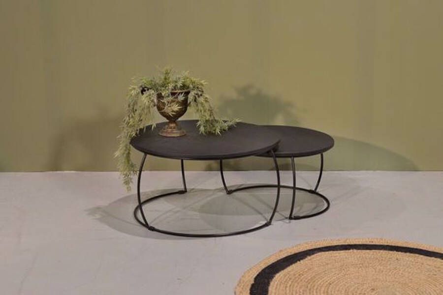 Carmin ' Kaylee Salontafel Set Zwart Mangohout